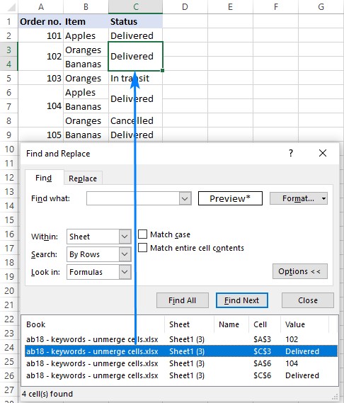 command for merging cells in excel mac